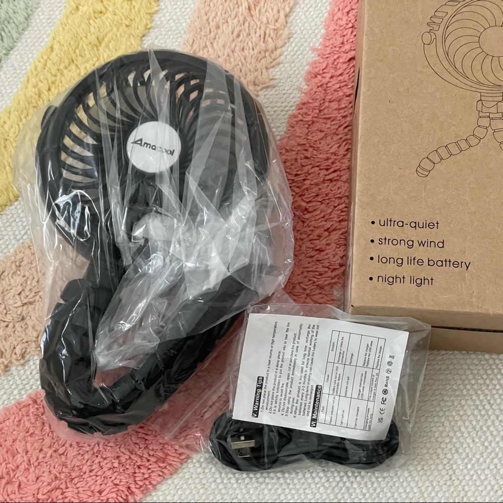 Portable Stroller Fan with Flexible Tripod
